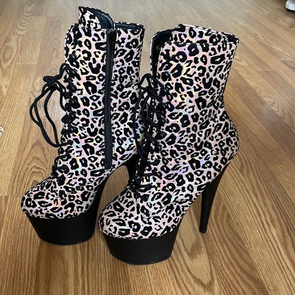 Pleaser Shoes - Like New Metallic Leopard Pleaser Boots